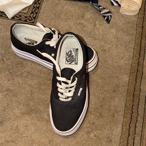 Vans Black and White Canvas Sneakers